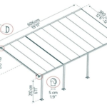 Automobile stoginė Feria Palram - Canopia 4 x 6,06 m baltos spalvos