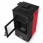 Oro granulinė krosnelė, namų šildymui, efektyvus medienos granulių degiklis, A+ energijos klasė, modernaus dizaino granulinė krosnelė - Image 4