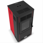 Oro granulinė krosnelė, namų šildymui, efektyvus medienos granulių degiklis, A+ energijos klasė, modernaus dizaino granulinė krosnelė - Image 5