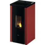 Pegaso Vera plieninė granulinė krosnelė, bordo, 7 kW