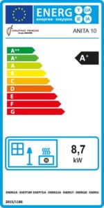 Oro granulinė krosnelė Anita 10 Sannover Bordeaux 8,7 kW - Image 3