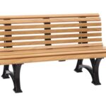 Trivietis sodo suolas „Helgoland“, plastikinis ir medinis