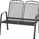 Siena Garden Elda“ dviejų vietų sodo suolas, matinės antracito spalvos, išplėstinis metalas, matinės antracito spalvos