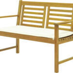 Dviejų vietų sodo suolas GARDEN PLACE Alina su tvirtu akacijos medienos rėmu ir pagalvėle