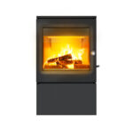 Lacunza GARDE, malkinė, ketaus krosnelė, juodos spalvos su šoniniais stiklais