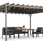 Antracito spalvos terasos pavėsinė Paros 3x4m Garden Point