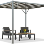 Antracito spalvos terasos pavėsinė Paros 3x3m Garden Point