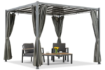 Antracito spalvos Paros 3x3 m terasos pavėsinė su Garden Point užuolaidomis - Image 2