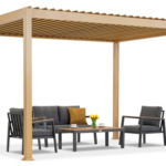 Lagos" 3x4 medinė laisvai pastatoma terasos pavėsinė