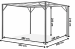 Metalinė terasos pergola Santorini 3 x 4m kreminės spalvos - Image 21