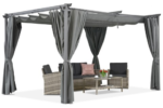 Antracito spalvos Garden Point terasinė pavėsinė su užuolaidomis 4x4 m La Palma
