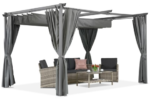 Antracito spalvos Garden Point terasinė pavėsinė su užuolaidomis 4x4 m La Palma - Image 2