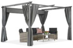 Antracito spalvos Garden Point terasinė pavėsinė su užuolaidomis 4x4 m La Palma - Image 3