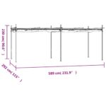 Pergolė su ištraukiamu stogu, taupe spalvos, 589x292x230cm - Image 6
