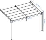 Pavėsinė Pergola Sprint Wall, pilka/balta - Image 2