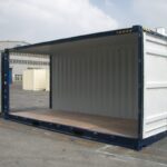 Naujas 20 pėdų aukščio kubinis konteineris su atvira šonine puse
