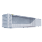 40 pėdų aukščio kubinis konteineris su atvira šonine puse, pirmoji kelionė