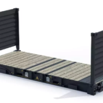 Naujas 20 pėdų plokščių stelažų konteineris